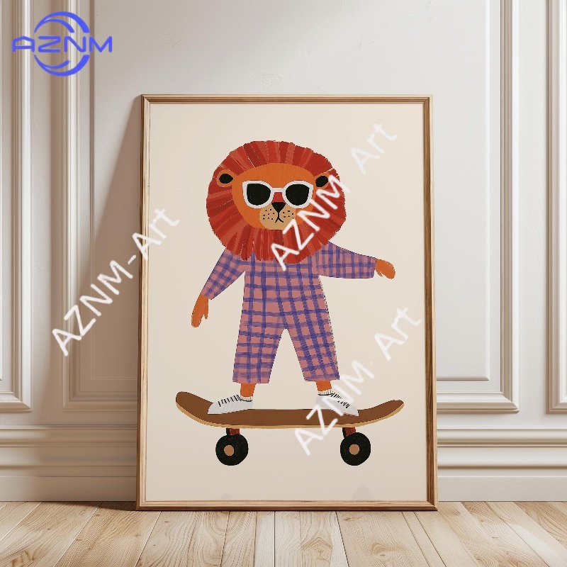 1 Buah Poster Skateboard Hewan - Home Decor Duck ulasan dan harga