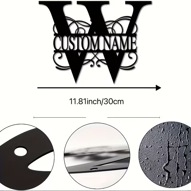 Seni Dinding Logam Monogram Ku - Home Decor Outdoor ulasan dan harga
