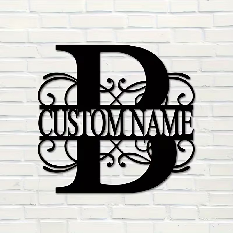 Seni Dinding Logam Monogram Ku - Home Decor Outdoor ulasan dan harga