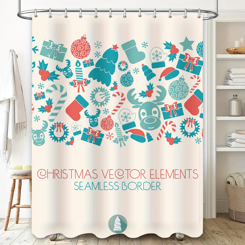 Tirai Mandi Natal TU dengan Po - Home Xmas Decor Ideas ulasan dan harga